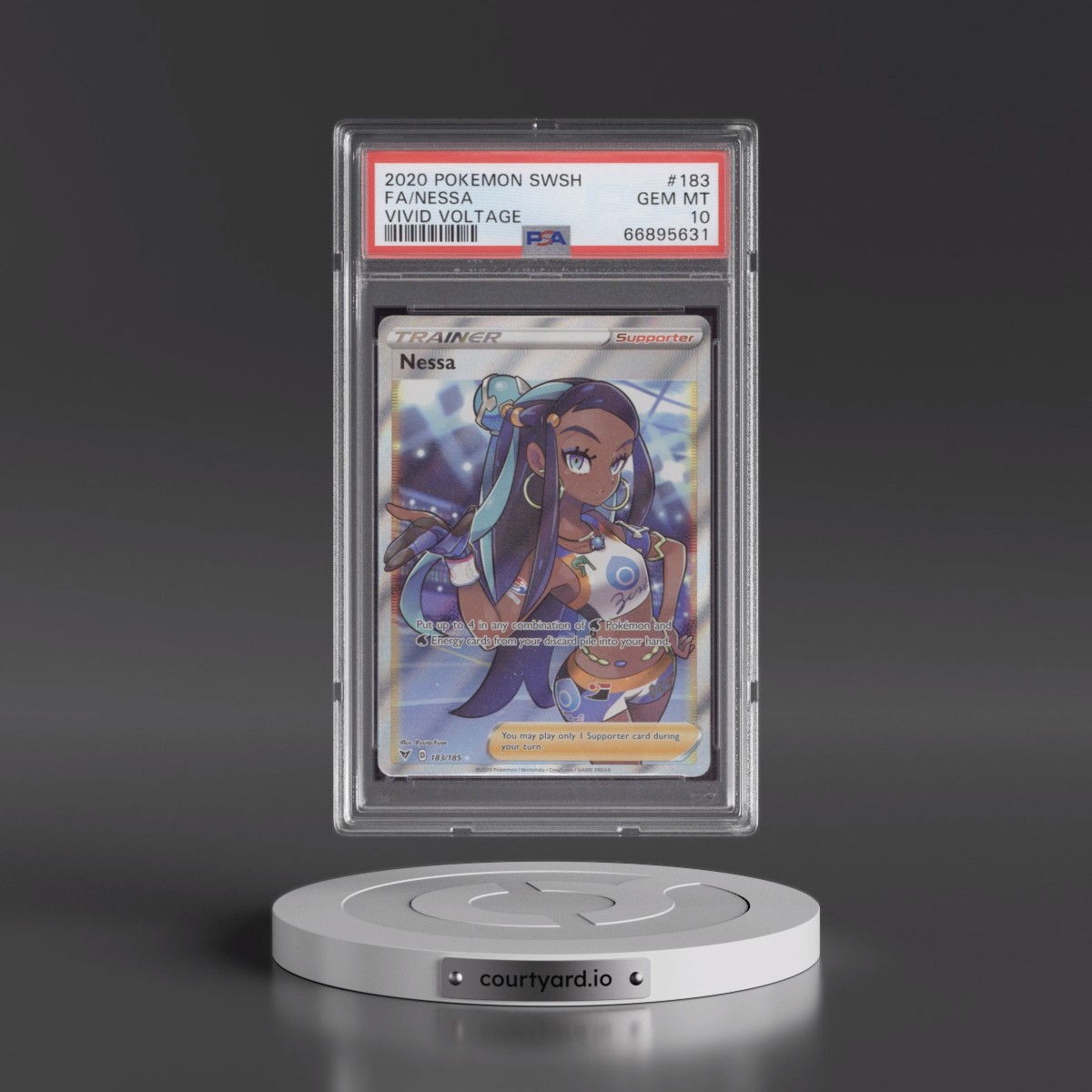 2020 Pokémon Sword & Shield Vivid Voltage #183 Nessa - Full Art (PSA 10 GEM MINT)