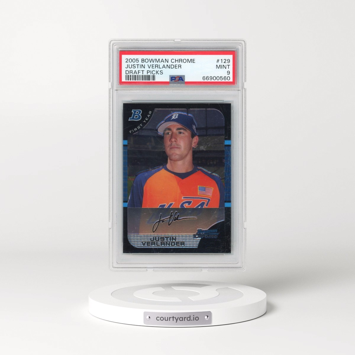 2005 Bowman Chrome Draft Picks #129 Justin Verlander (PSA 9 MINT)
