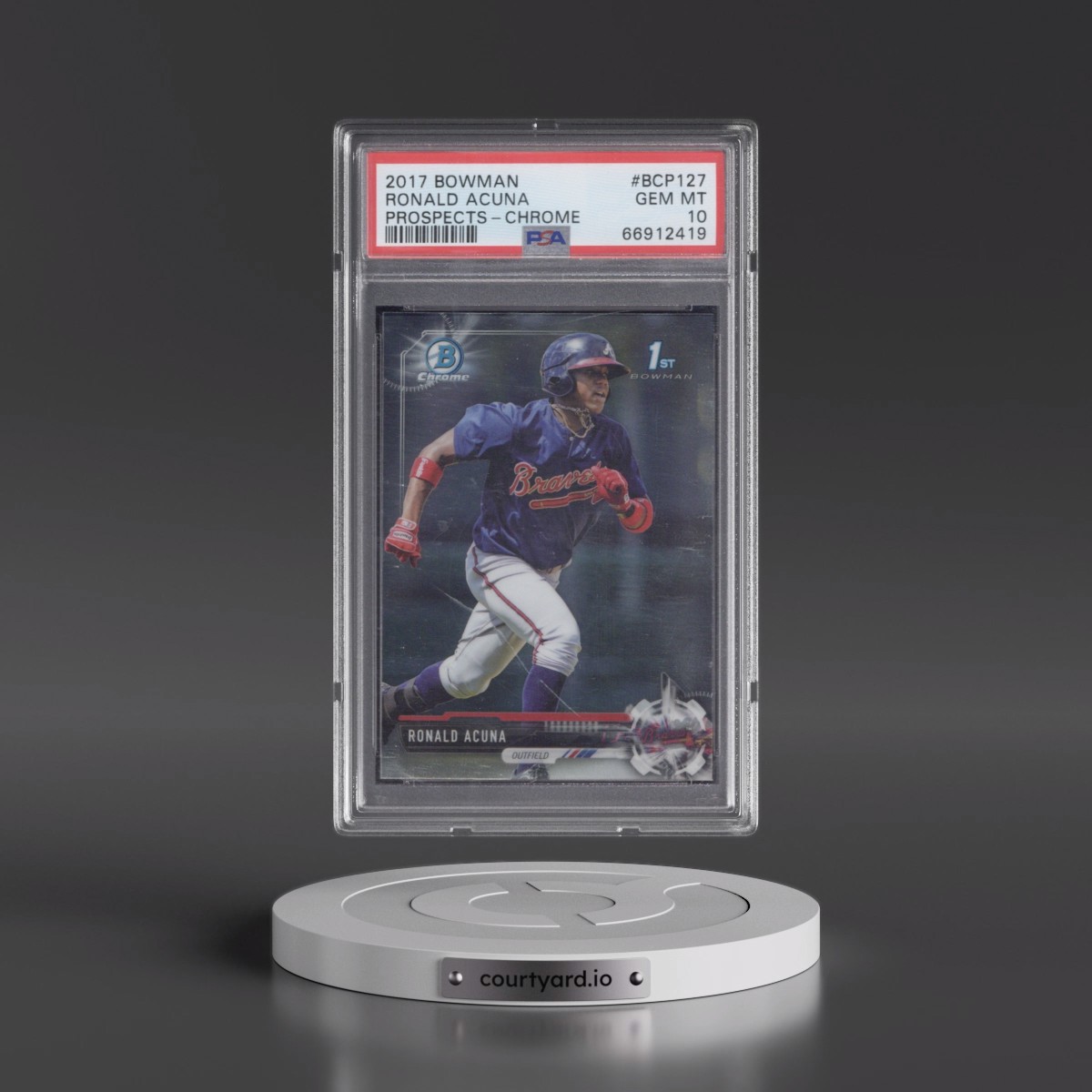 2017 Bowman Prospects #BCP127 Ronald Acuna - Chrome (PSA 10 GEM MINT)