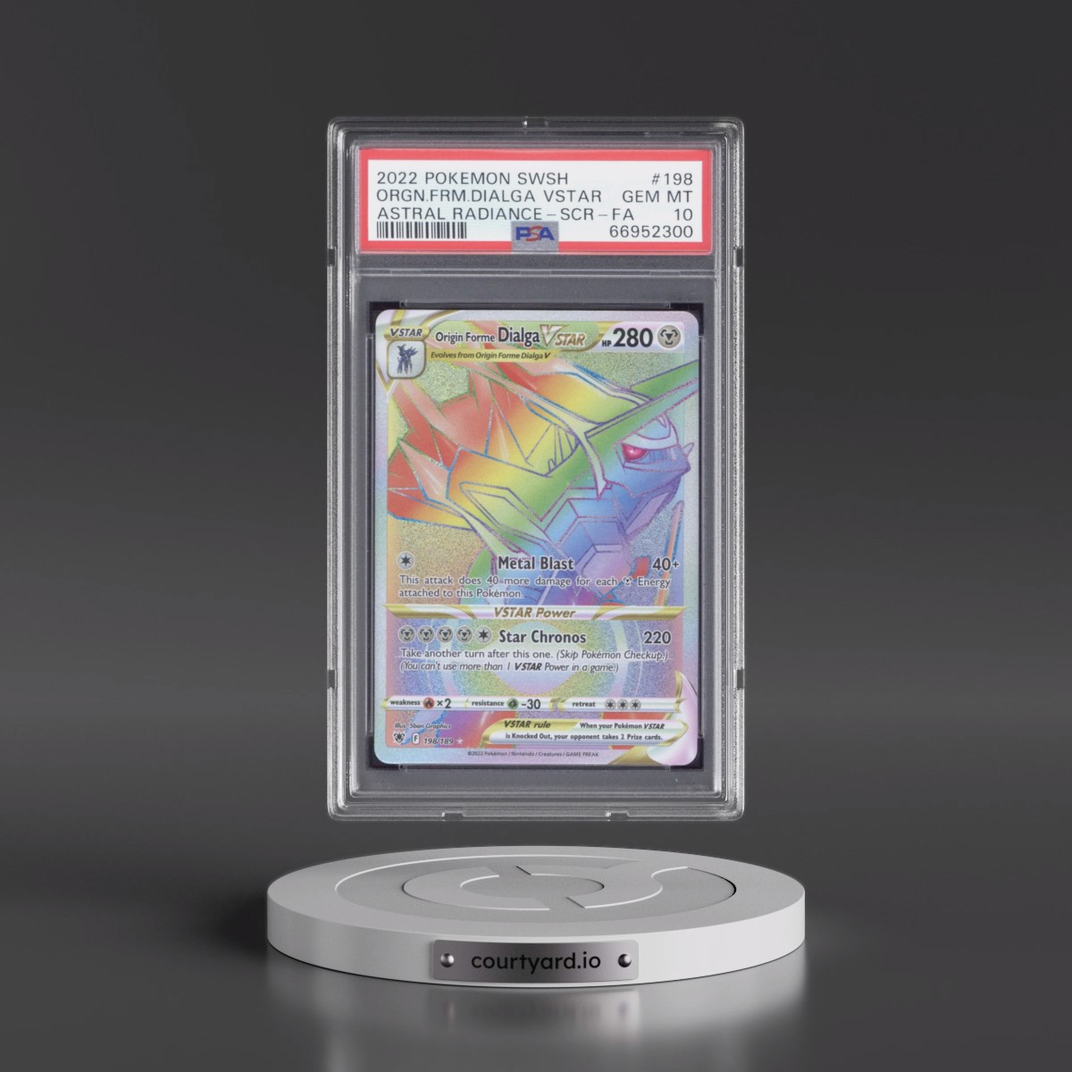 2022 Pokémon Sword & Shield Astral Radiance #198 Origin Forme Dialga Vstar - Full Art Secret (PSA 10 GEM MINT)