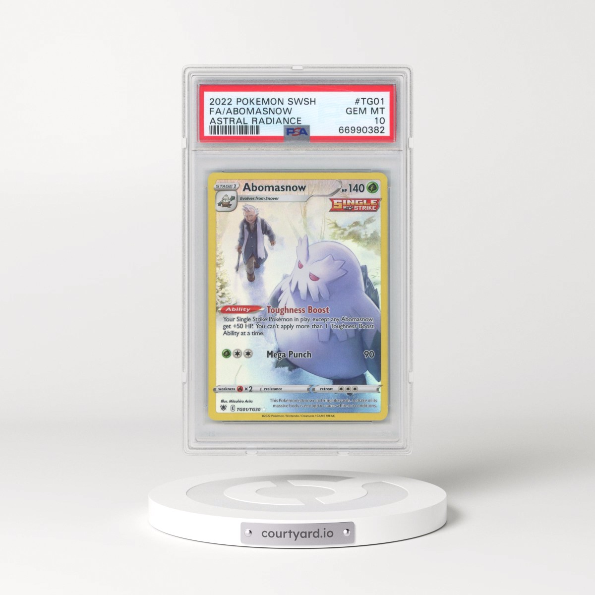 2022 Pokémon Sword & Shield Astral Radiance #TG01 Abomasnow - Full Art (PSA 10 GEM MINT)