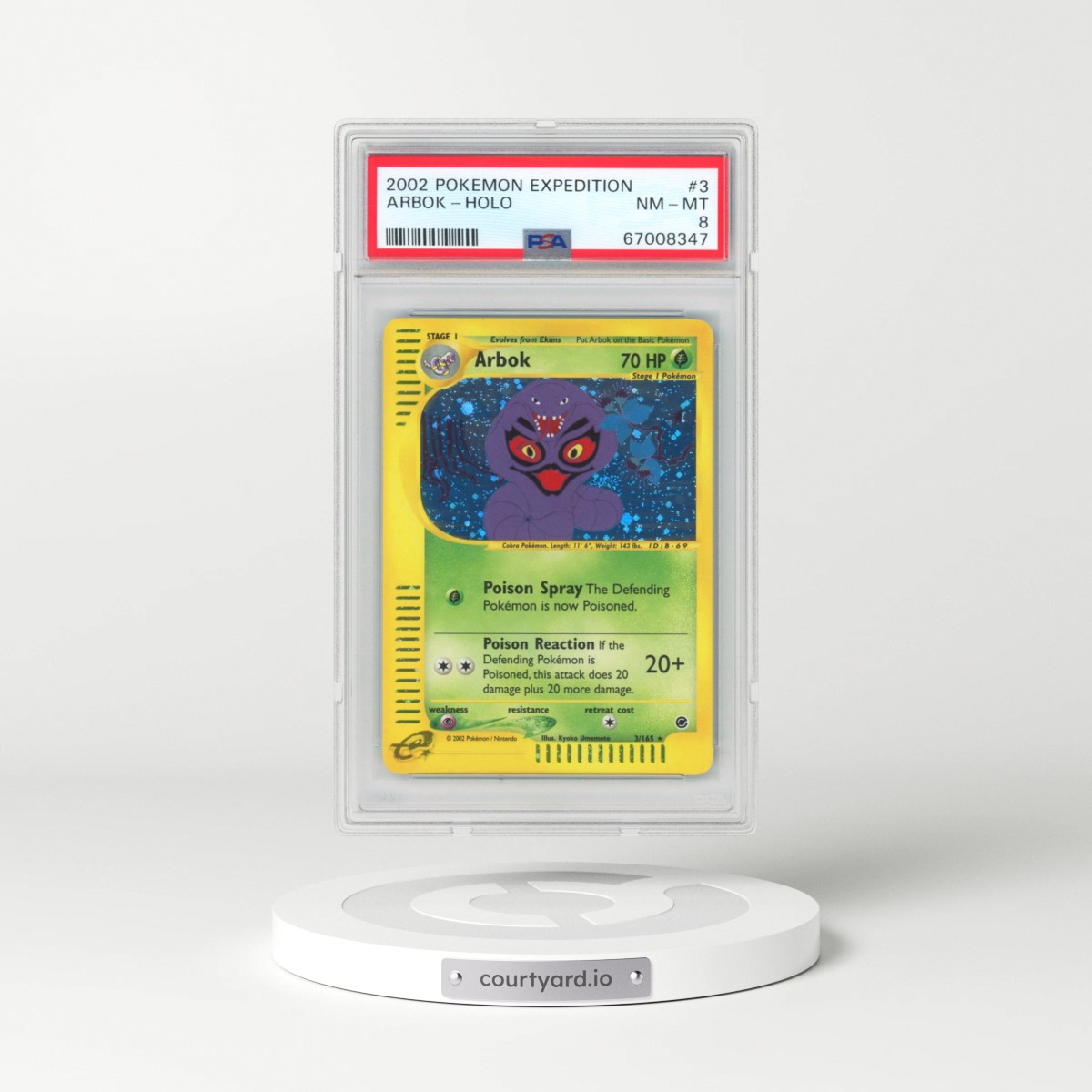 2002 Pokémon Expedition #3 Arbok - Holo (PSA 8 NM-MT)