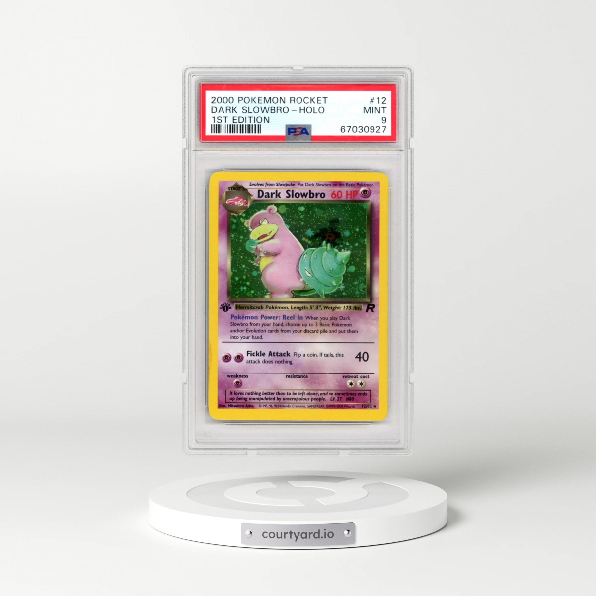 2000 Pokémon Rocket #12 Dark Slowbro - 1st Edition Holo (PSA 9 MINT)