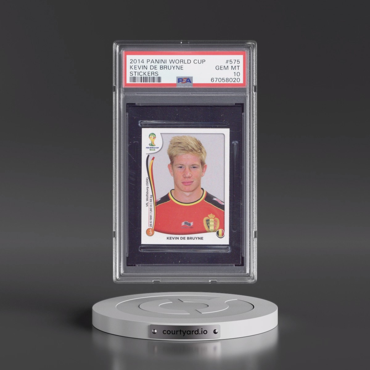 2014 Panini World Cup Stickers #575 Kevin de Bruyne (PSA 10 GEM MINT)
