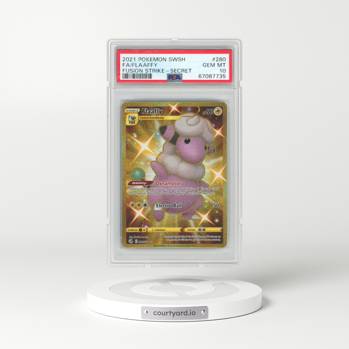 2021 Pokémon Sword & Shield Fusion Strike #280 Flaaffy - Full Art Secret (PSA 10 GEM MINT)