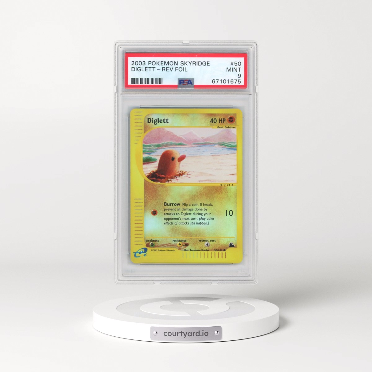 2003 Pokémon Skyridge #50 Diglett - Reverse Foil (PSA 9 MINT)