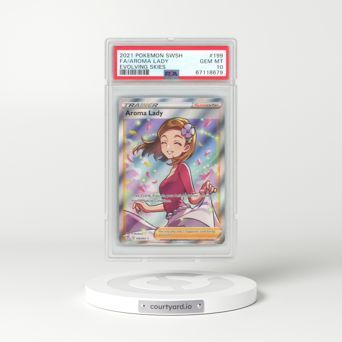 2021 Pokémon Sword & Shield Evolving Skies #199 Aroma Lady - Full Art (PSA 10 GEM MINT)