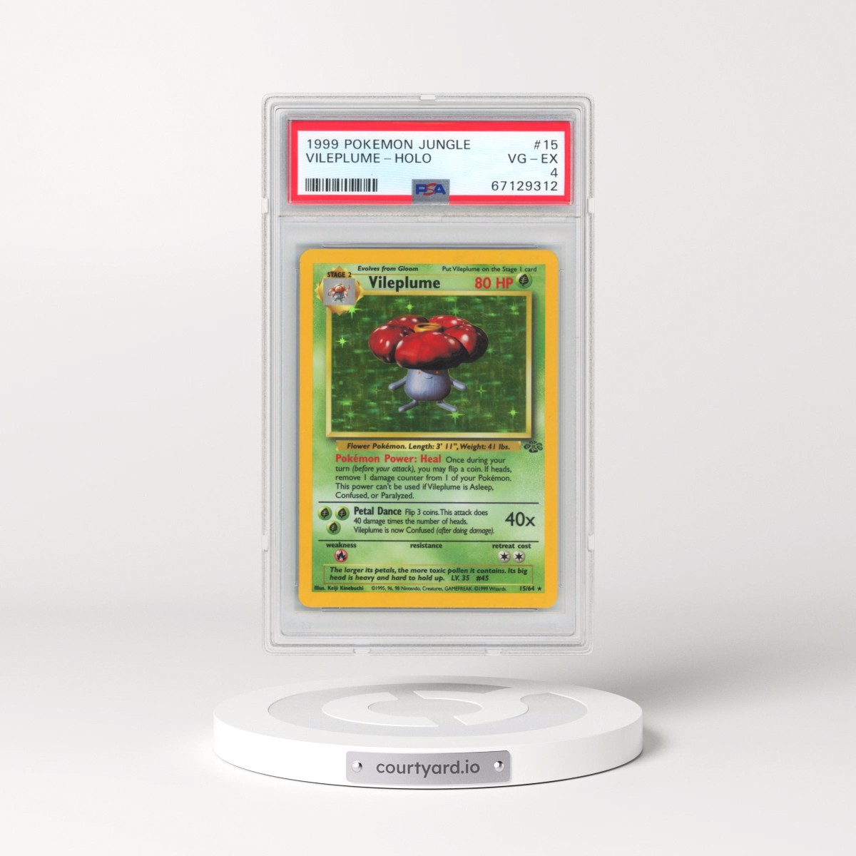 1999 Pokémon Jungle #15 Vileplume - Holo (PSA 4 VG-EX)