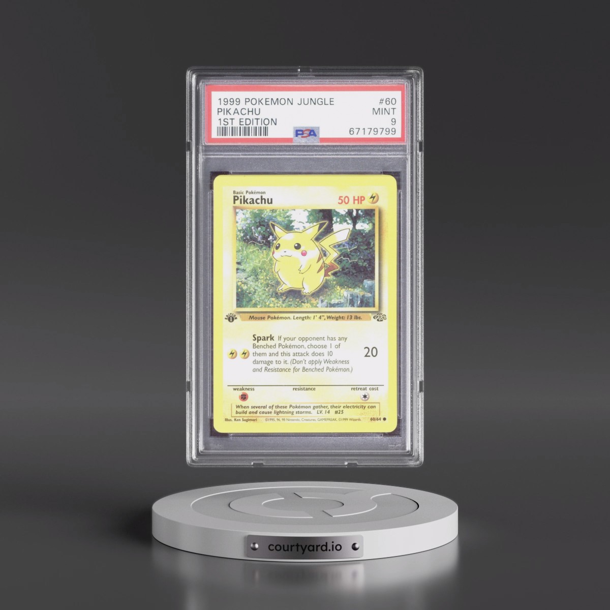 1999 Pokémon Jungle #60 Pikachu - 1st Edition (PSA 9 MINT)