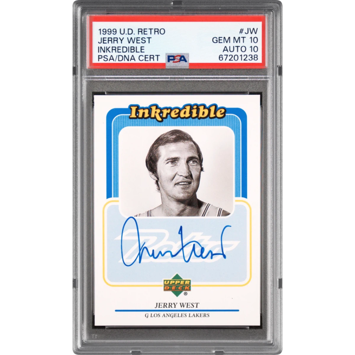 1999 Upper Deck Retro Inkredible #JW Jerry West - Inkredible (PSA 10 GEM MINT)