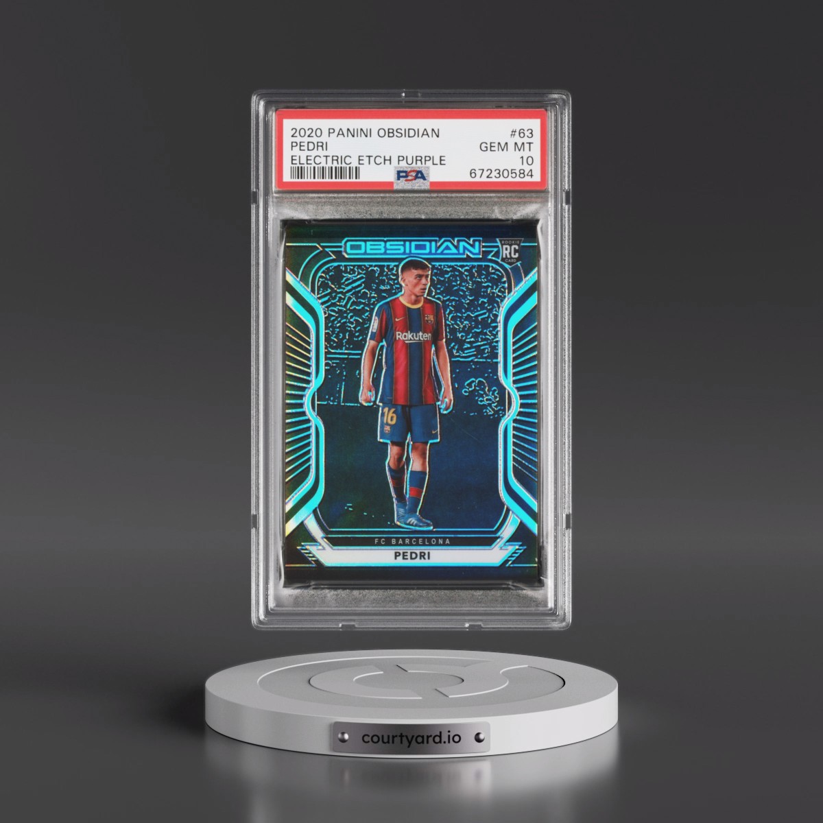 2020 Panini Obsidian Pedri - Electric Etch Purple #63 PSA 10