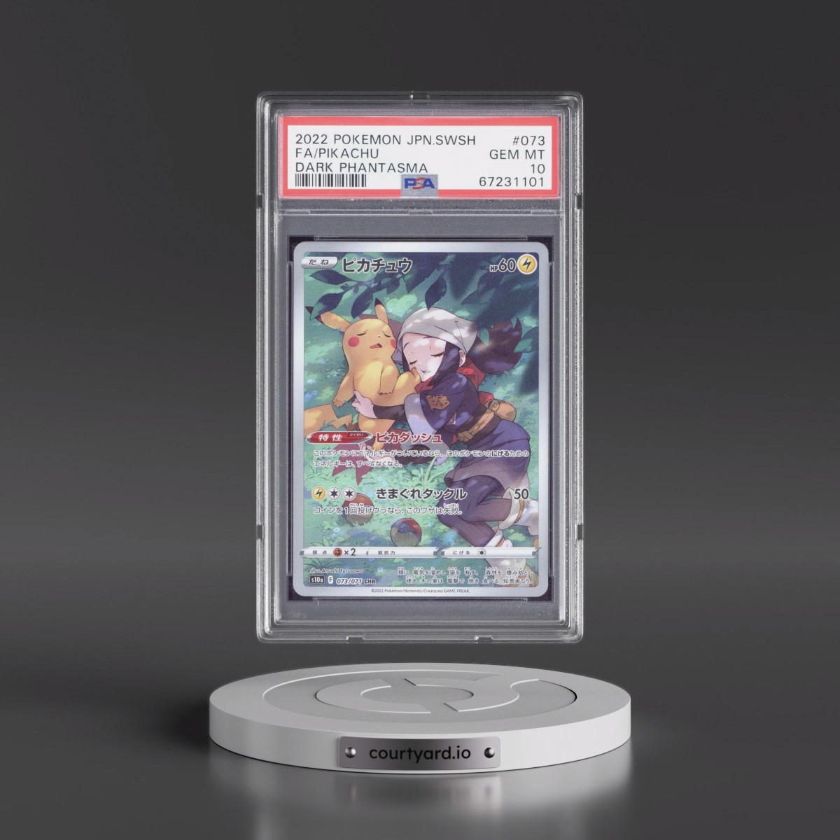2022 Pokémon Sword & Shield Dark Phantasma #073 Pikachu - Full Art (PSA 10 GEM MINT)