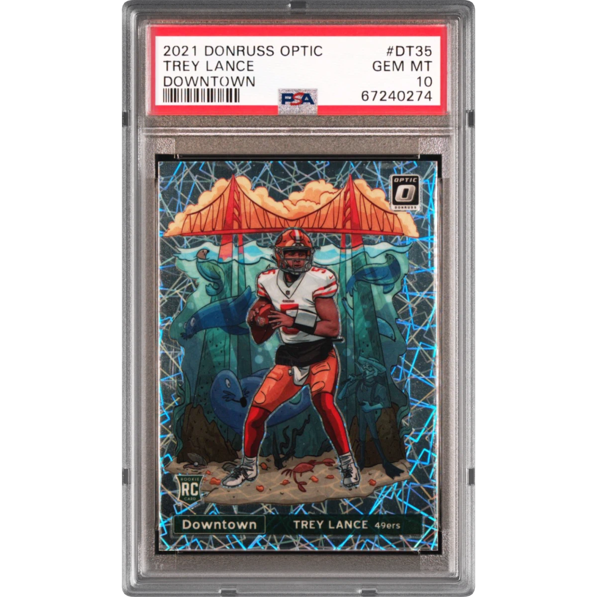 2021 Panini Donruss Optic Downtown #DT35 Trey Lance (PSA 10 GEM MINT)
