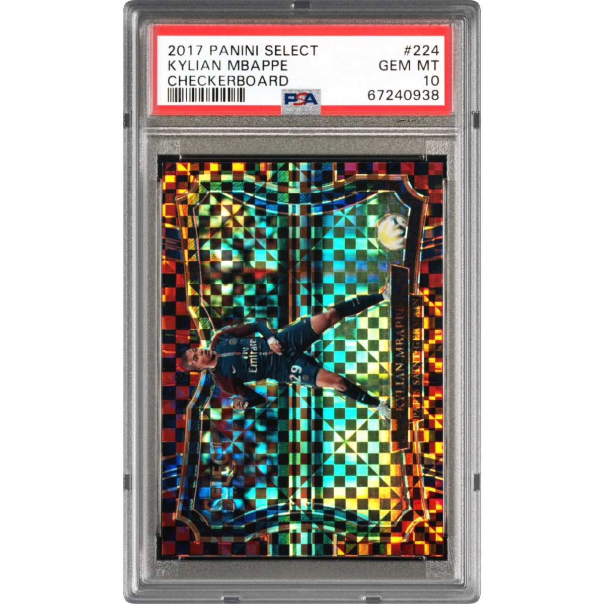 2017 Panini Select #224 Kylian Mbappe - Checkerboard (PSA 10 GEM MINT)