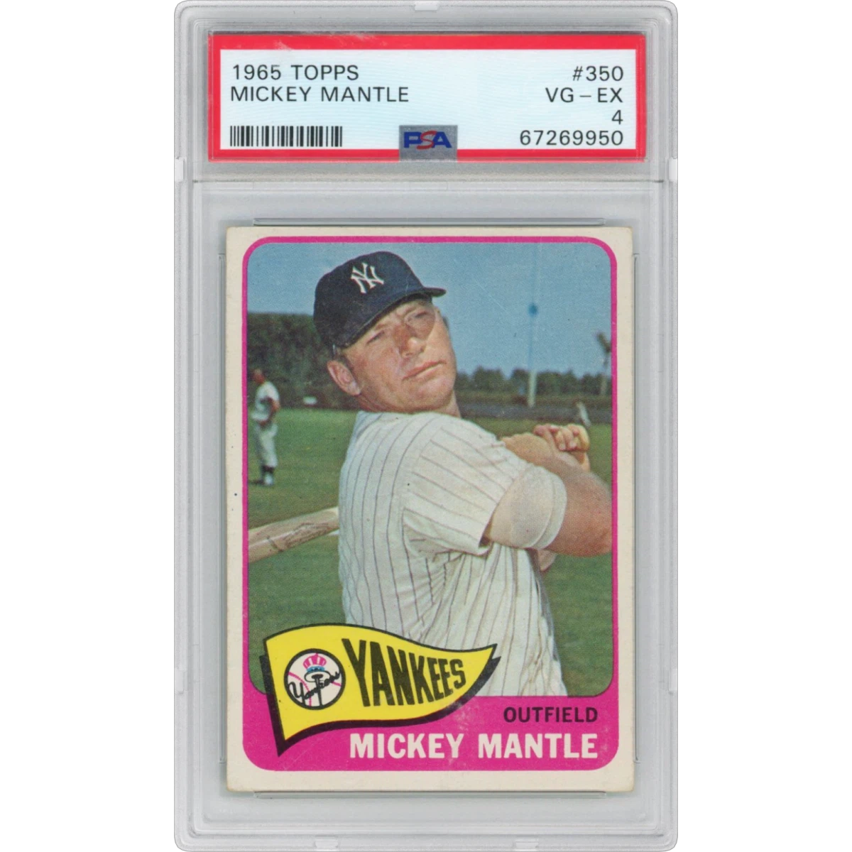 1965 Topps #350 Mickey Mantle (PSA 4 VG-EX)