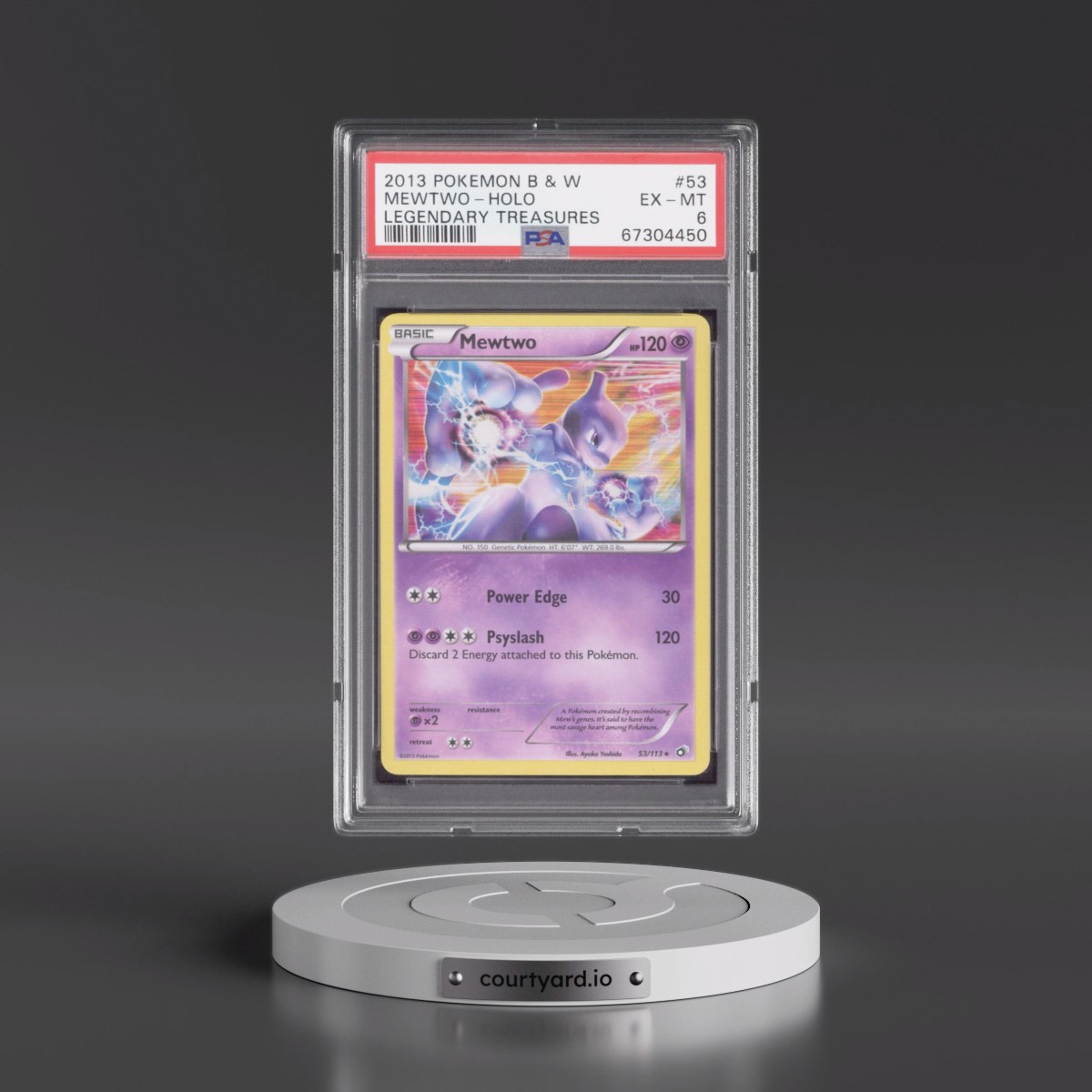 2013 Pokémon Black & White Legendary Treasures #53 Mewtwo - Holo (PSA 6 EX-MT)