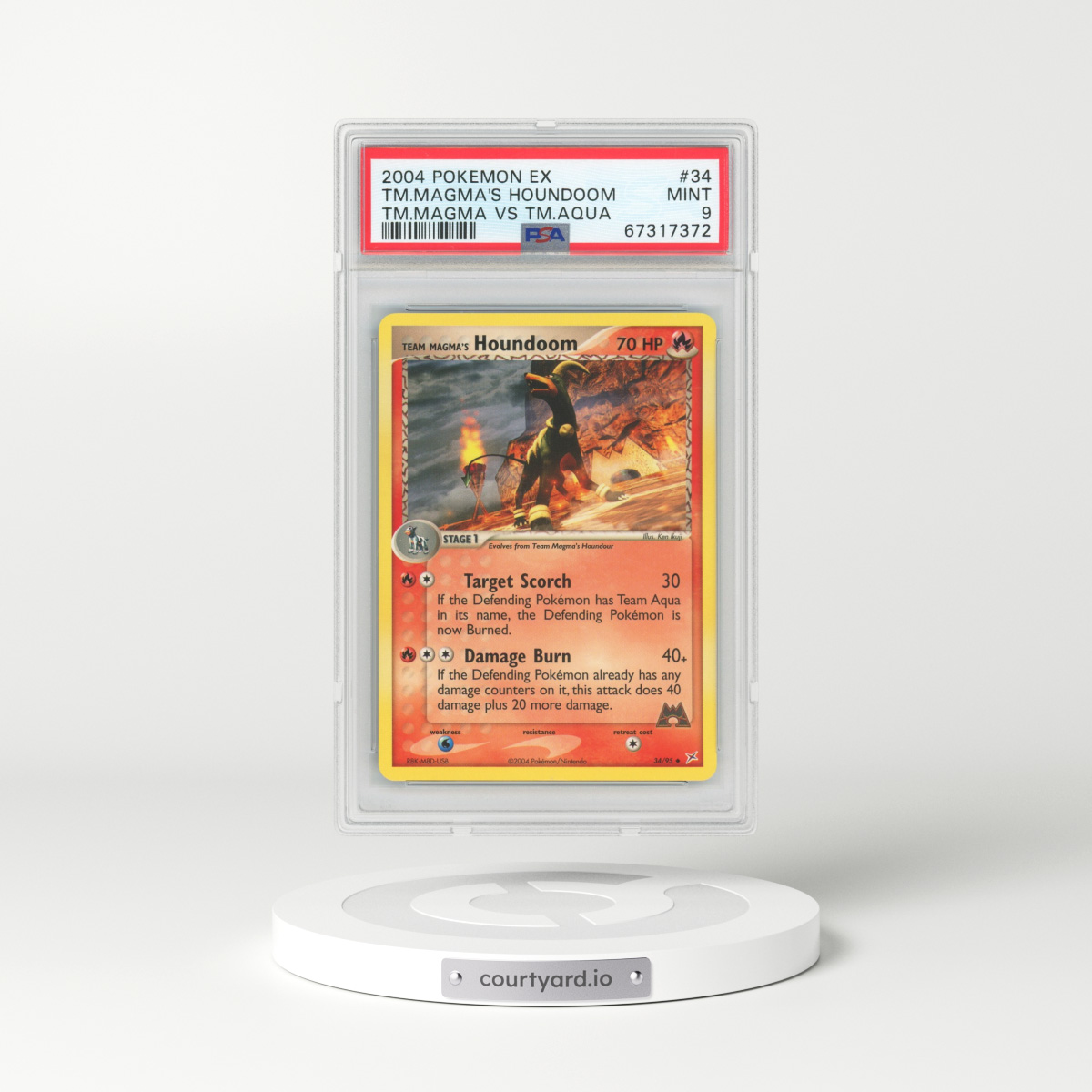 2004 EX Team Magma vs Team Aqua #34 Team Magma's Houndoom (PSA 9 MINT)