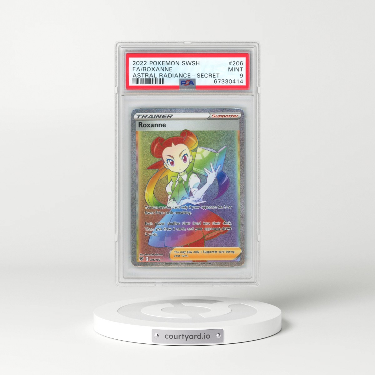 2022 Pokémon Sword & Shield Astral Radiance #206 Roxanne - Full Art Secret (PSA 9 MINT)
