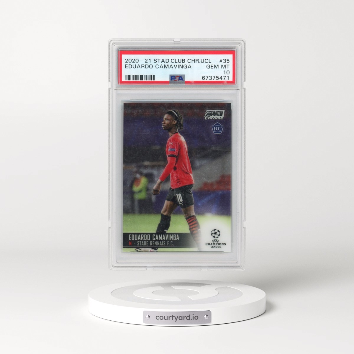2020 Stadium Club Chrome UEFA Champions League #35 Eduardo Camavinga (PSA 10 GEM MINT)