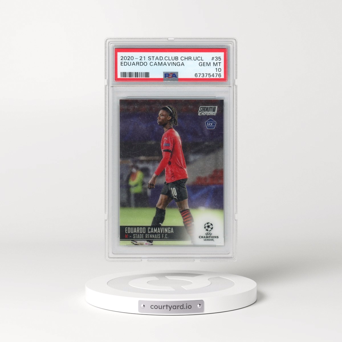 2020 Stadium Club Chrome UEFA Champions League #35 Eduardo Camavinga (PSA 10 GEM MINT)