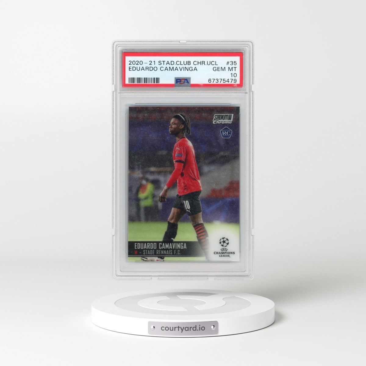 2020 Stadium Club Chrome UEFA Champions League #35 Eduardo Camavinga (PSA 10 GEM MINT)