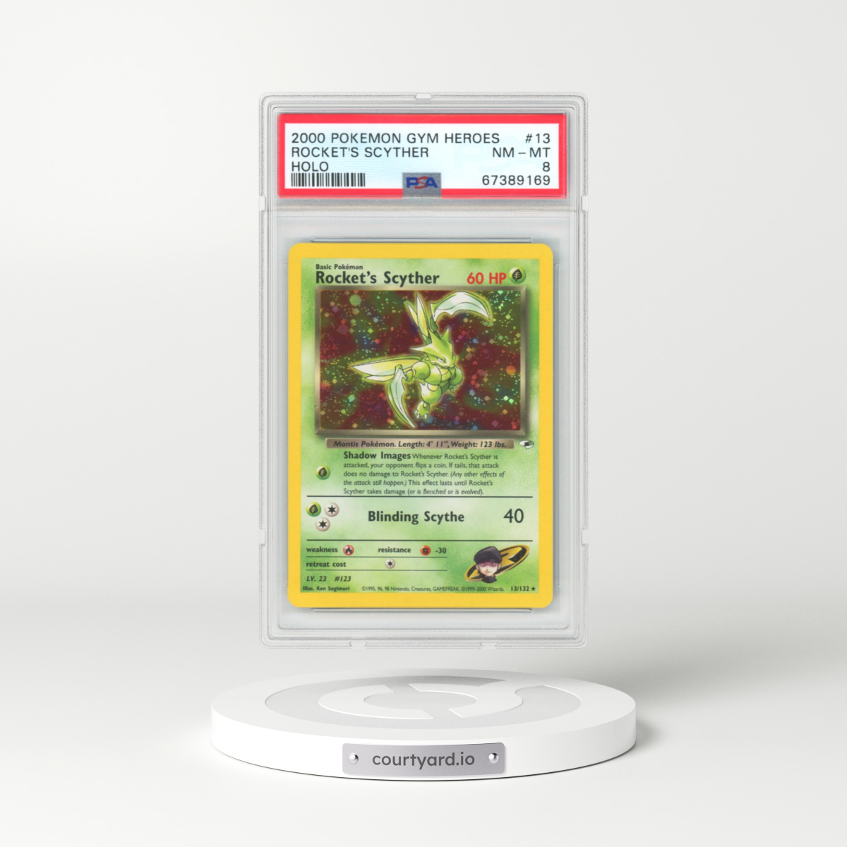 2000 Gym Heroes #13 Rocket's Scyther - Holo (PSA 8 NM-MT)