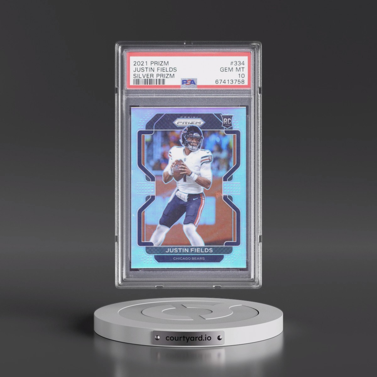 2021 Panini Prizm #334 Justin Fields - Silver Prizm (PSA 10 GEM MINT)