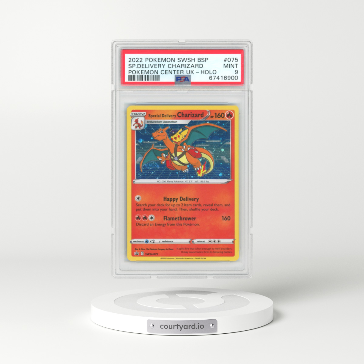 2022 Sword & Shield Promos #75 Special Delivery Charizard - Holo Pokemon Center United Kingdom (PSA 9 MINT)