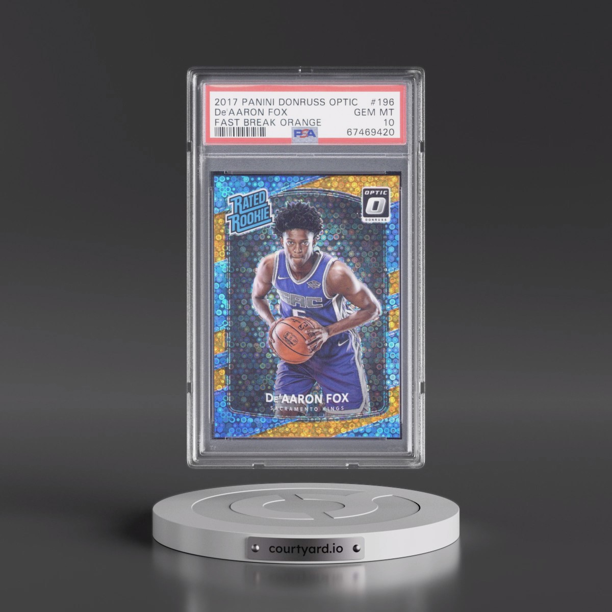 2017 Panini Donruss Optic DE'Aaron Fox - Fast Break Orange #196 PSA 10