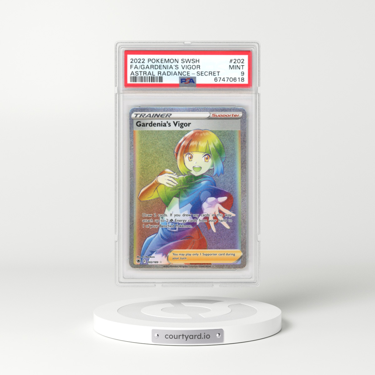 2022 Astral Radiance #202 Gardenia's Vigor - Secret (PSA 9 MINT)