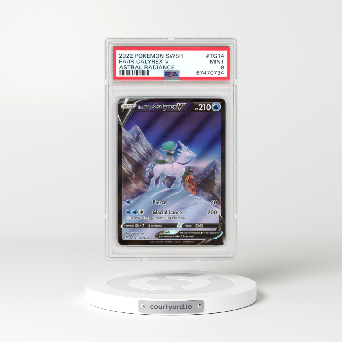 2022 Astral Radiance #TG14 Ice Rider Calyrex V - Holo Character Rare (PSA 9 MINT)