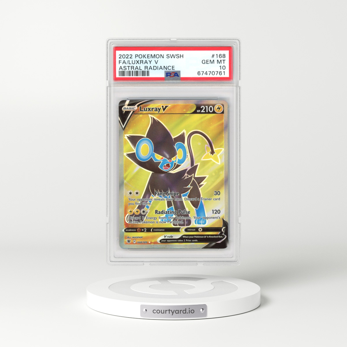 2022 Astral Radiance #168 Luxray V - Holo (PSA 10 GEM MINT)