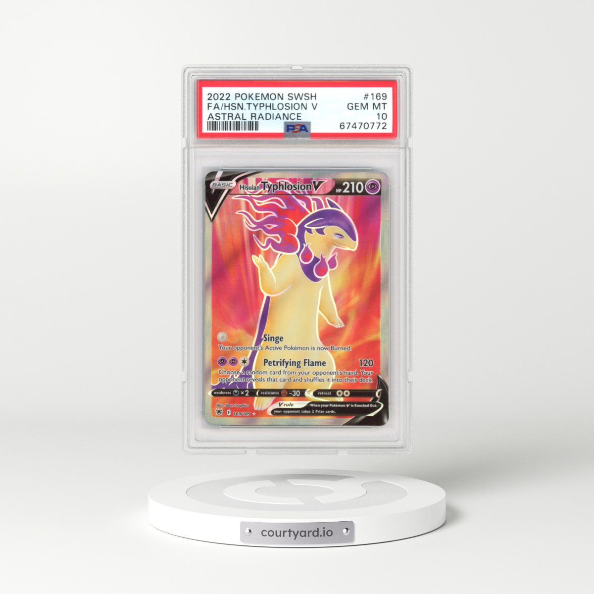 2022 Astral Radiance #169 Hisuian Typhlosion V - Holo (PSA 10 GEM MINT)