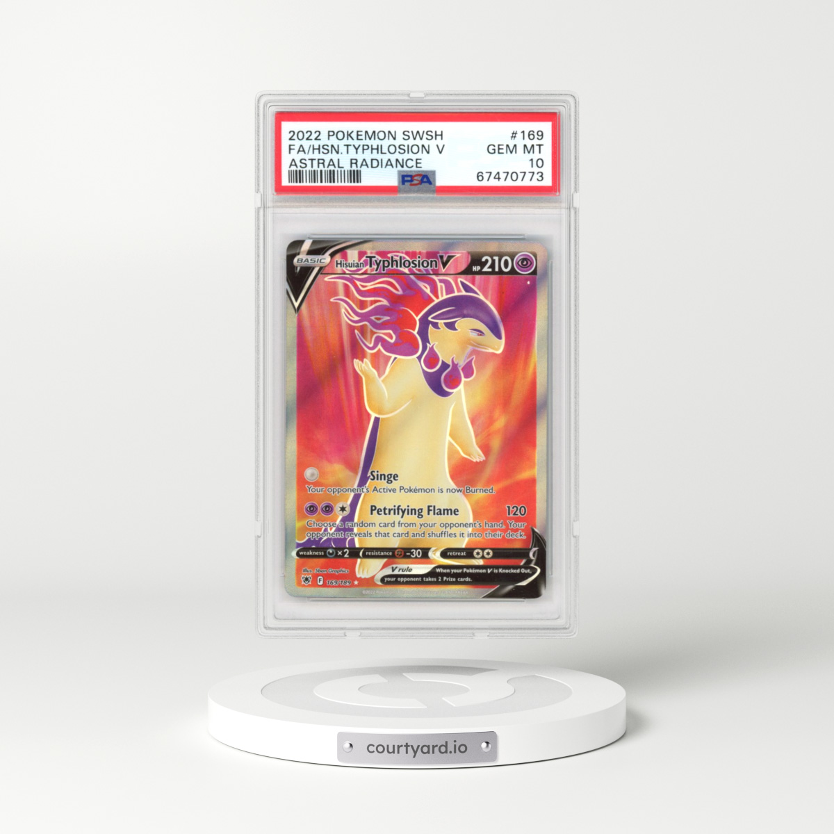 2022 Astral Radiance #169 Hisuian Typhlosion V - Holo (PSA 10 GEM MINT)