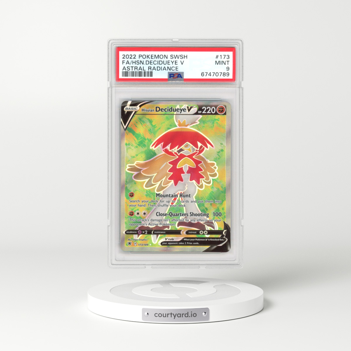 2022 Astral Radiance #173 Hisuian Decidueye V - Holo (PSA 9 MINT)