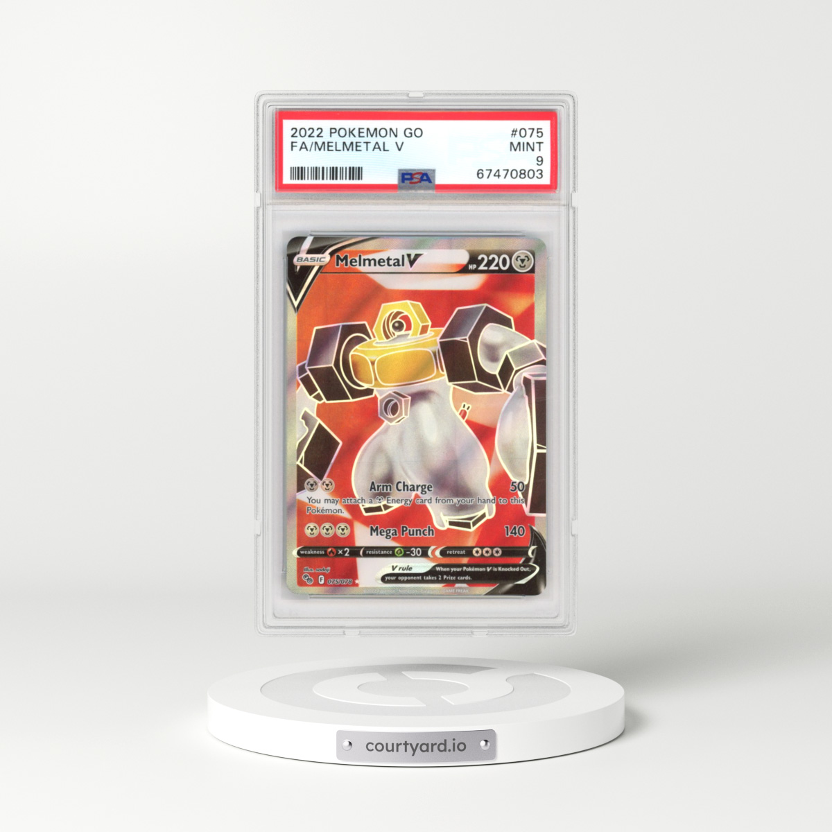 2022 Pokémon GO #075 Melmetal V - Holo (PSA 9 MINT)