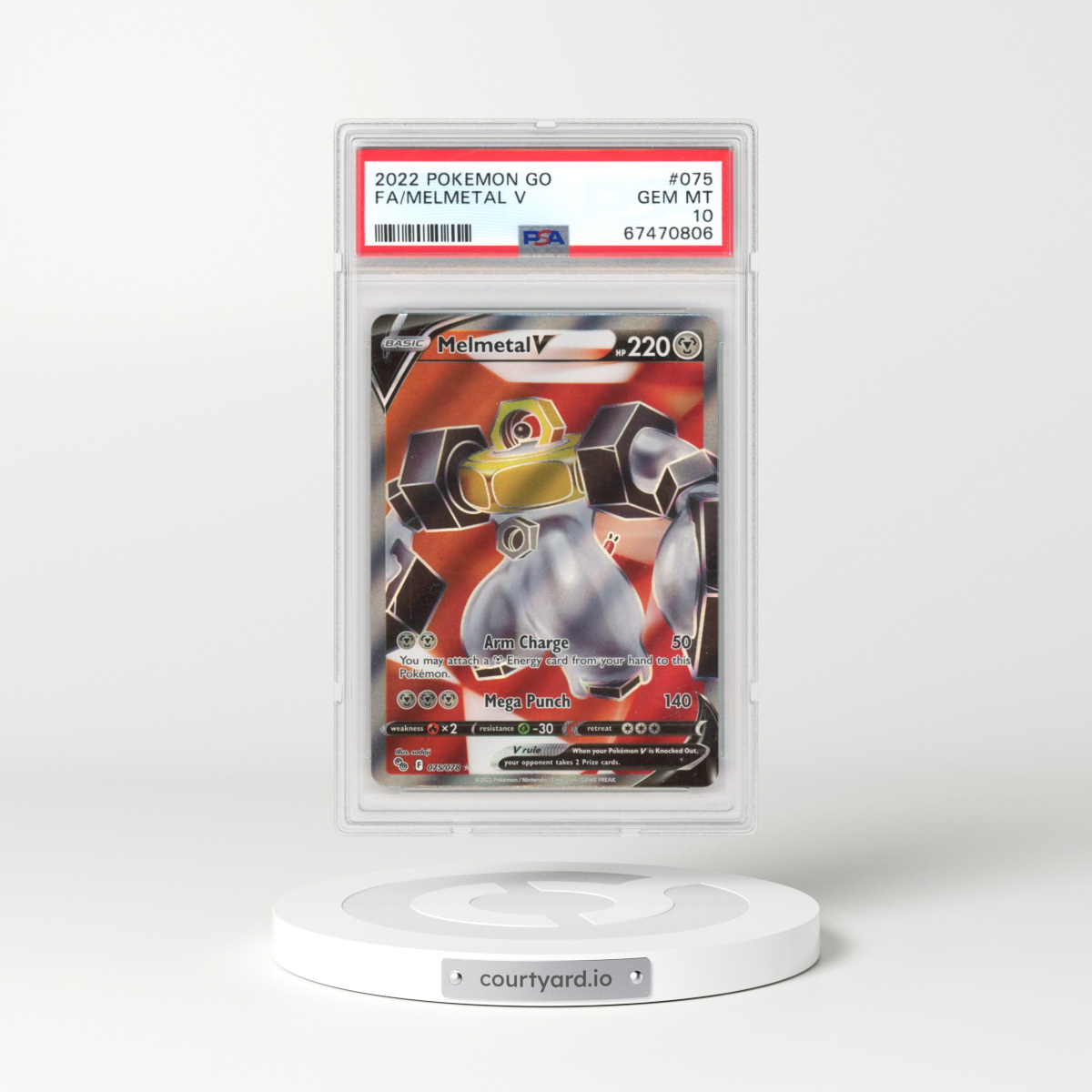 2022 Pokémon GO #075 Melmetal V - Holo (PSA 10 GEM MINT)