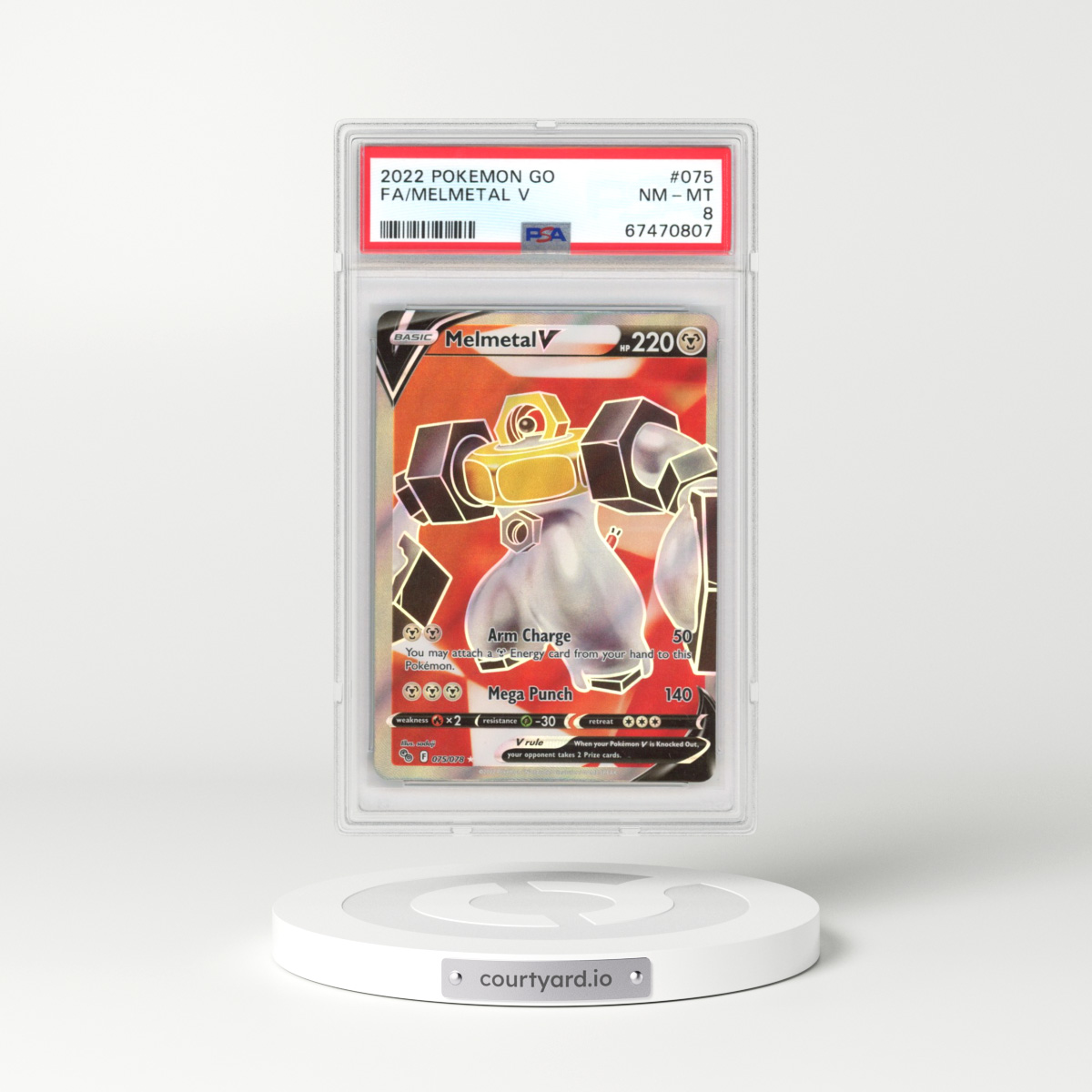 2022 Pokémon GO #075 Melmetal V - Holo (PSA 8 NM-MT)