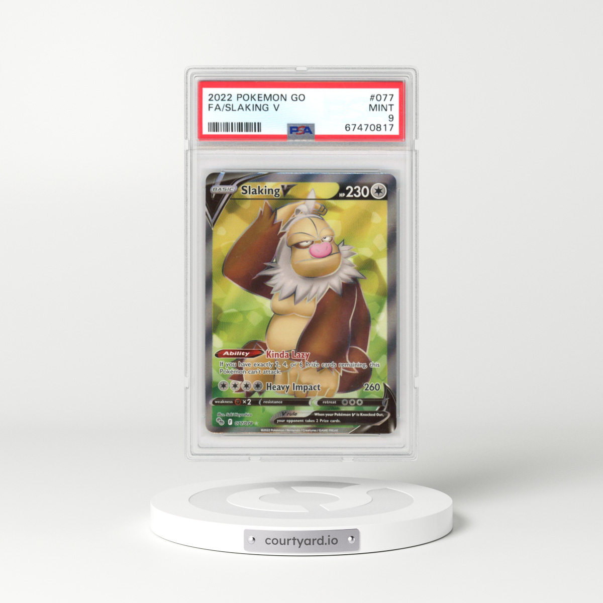 2022 Pokémon GO #077 Slaking V - Holo (PSA 9 MINT)