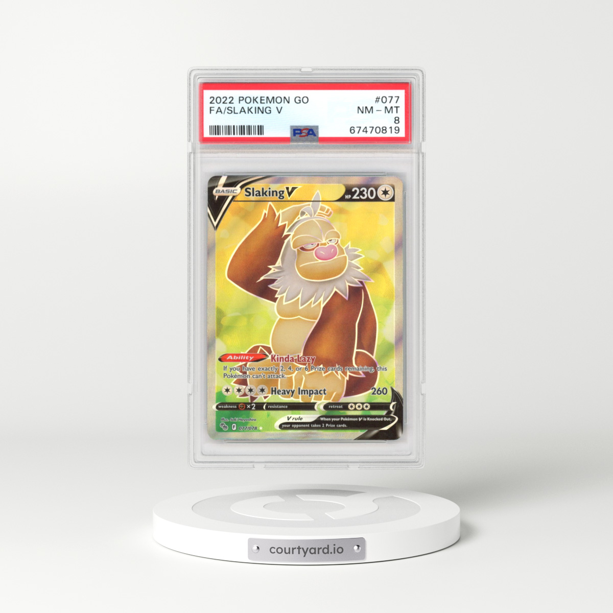 2022 Pokémon GO #077 Slaking V - Holo (PSA 8 NM-MT)