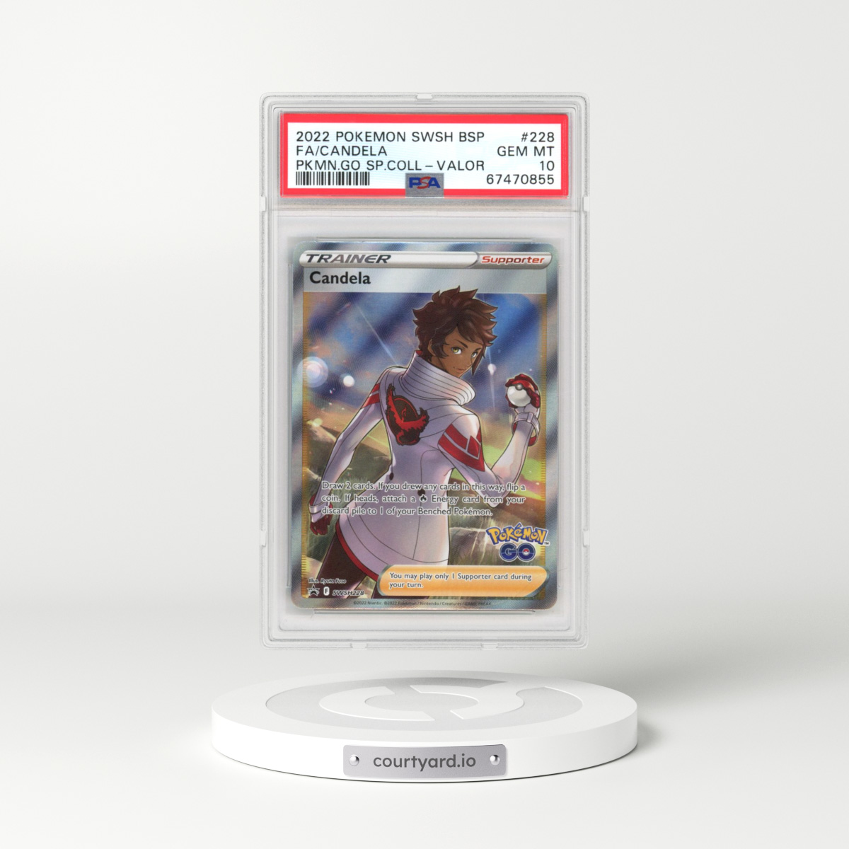 2022 Pokémon Swsh Black Star Promo #228 Candela - Full Art Pokemon Go Special Collection-Team Valor (PSA 10 GEM MINT)