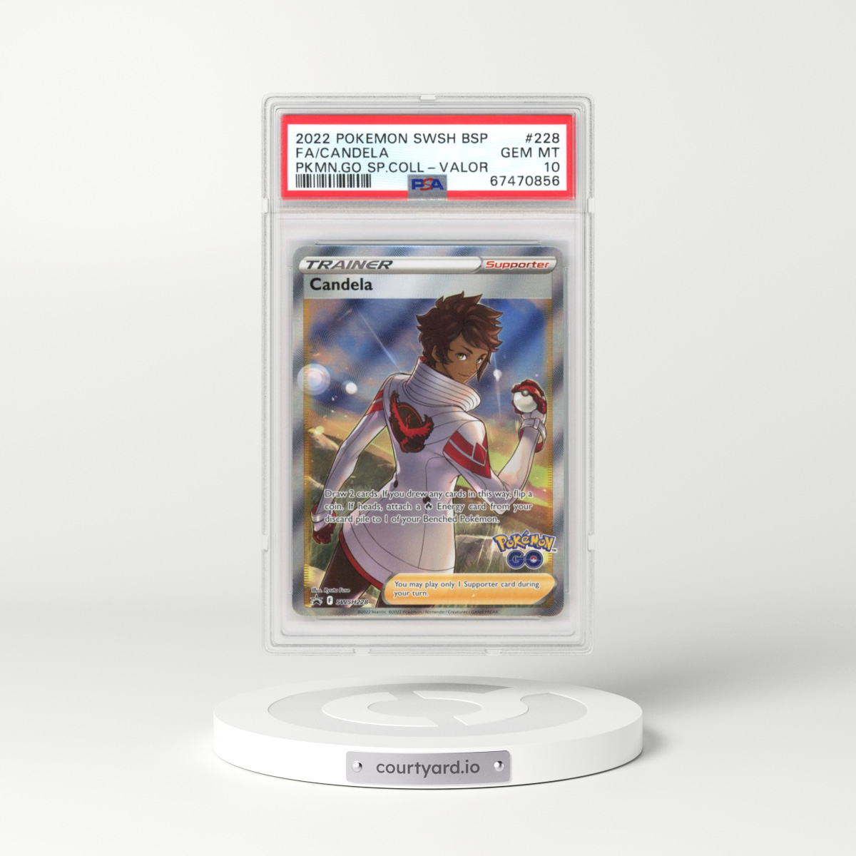 2022 Pokémon Swsh Black Star Promo #228 Candela - Full Art Pokemon Go Special Collection-Team Valor (PSA 10 GEM MINT)