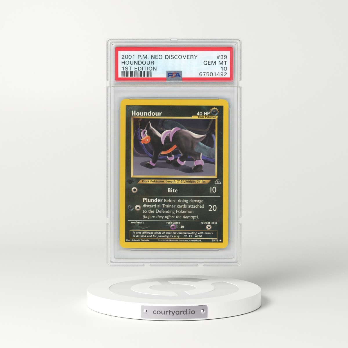 2001 Neo Discovery #39 Houndour - 1st Edition (PSA 10 GEM MINT)