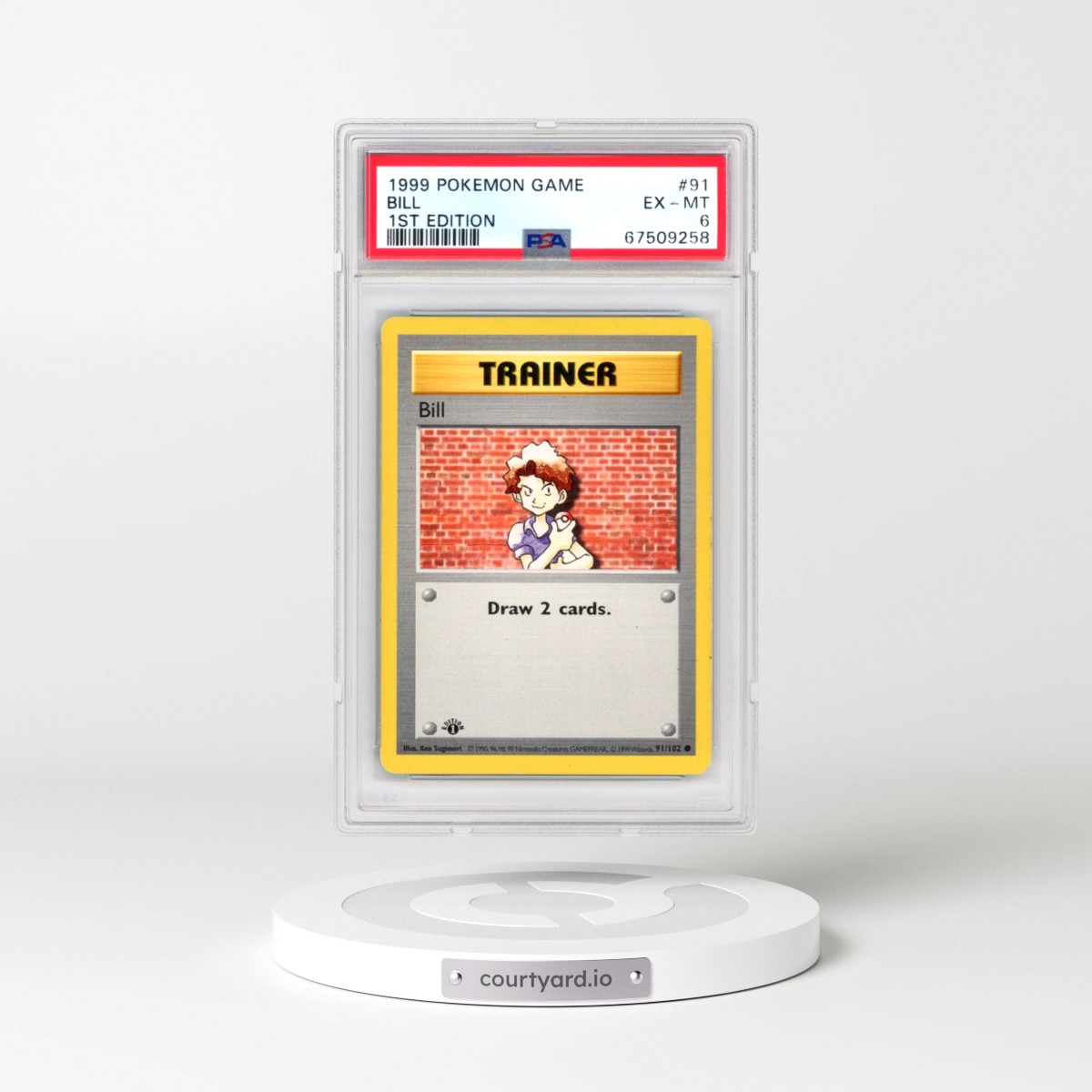 1999 Pokémon Game #91 Bill - 1st Edition (PSA 6 EX-MT)