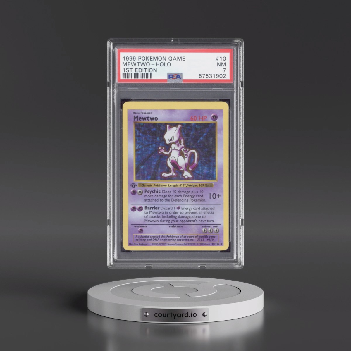 1999 Pokémon Game #10 Mewtwo - 1st Edition Holo (PSA 7 NM)