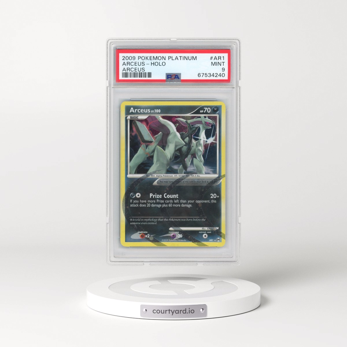 2009 Pokémon Platinum Arceus #AR1 Arceus - Holo (PSA 9 MINT)