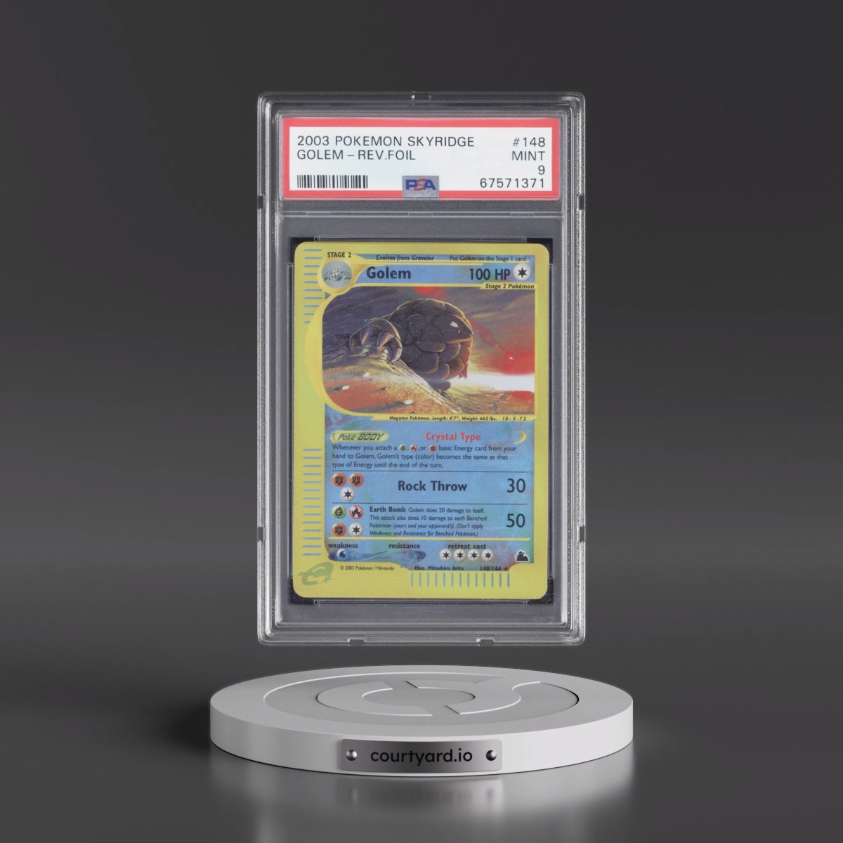 2003 Pokémon Skyridge #148 Golem - Reverse Foil (PSA 9 MINT)