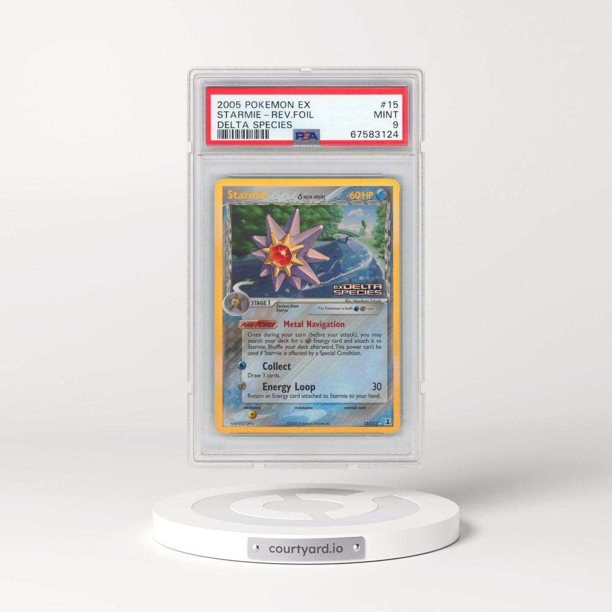 2005 Pokémon EX Delta Species #15 Starmie - Reverse Foil (PSA 9 MINT)