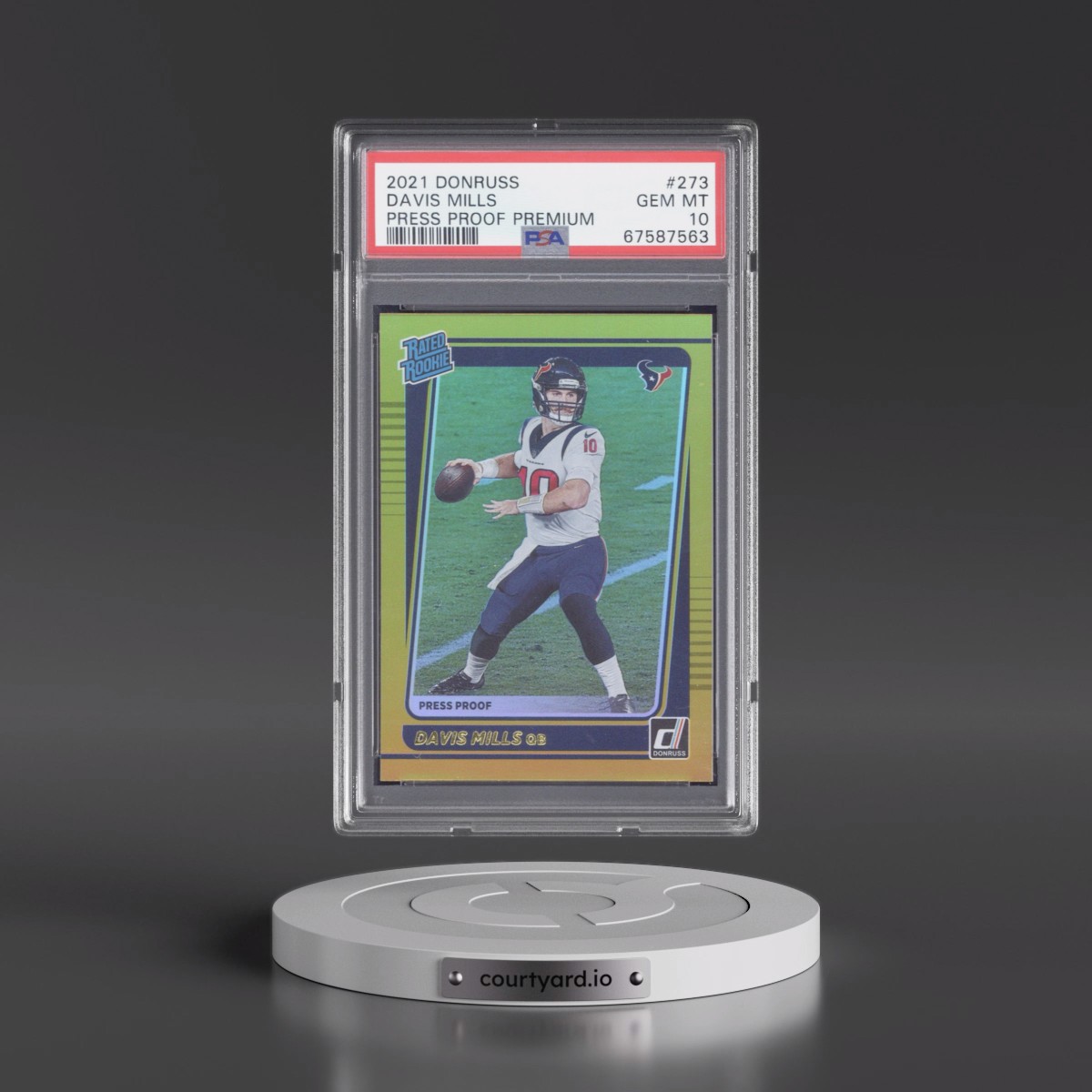 2021 Panini Donruss Davis Mills - Press Proof Premium #273 PSA 10