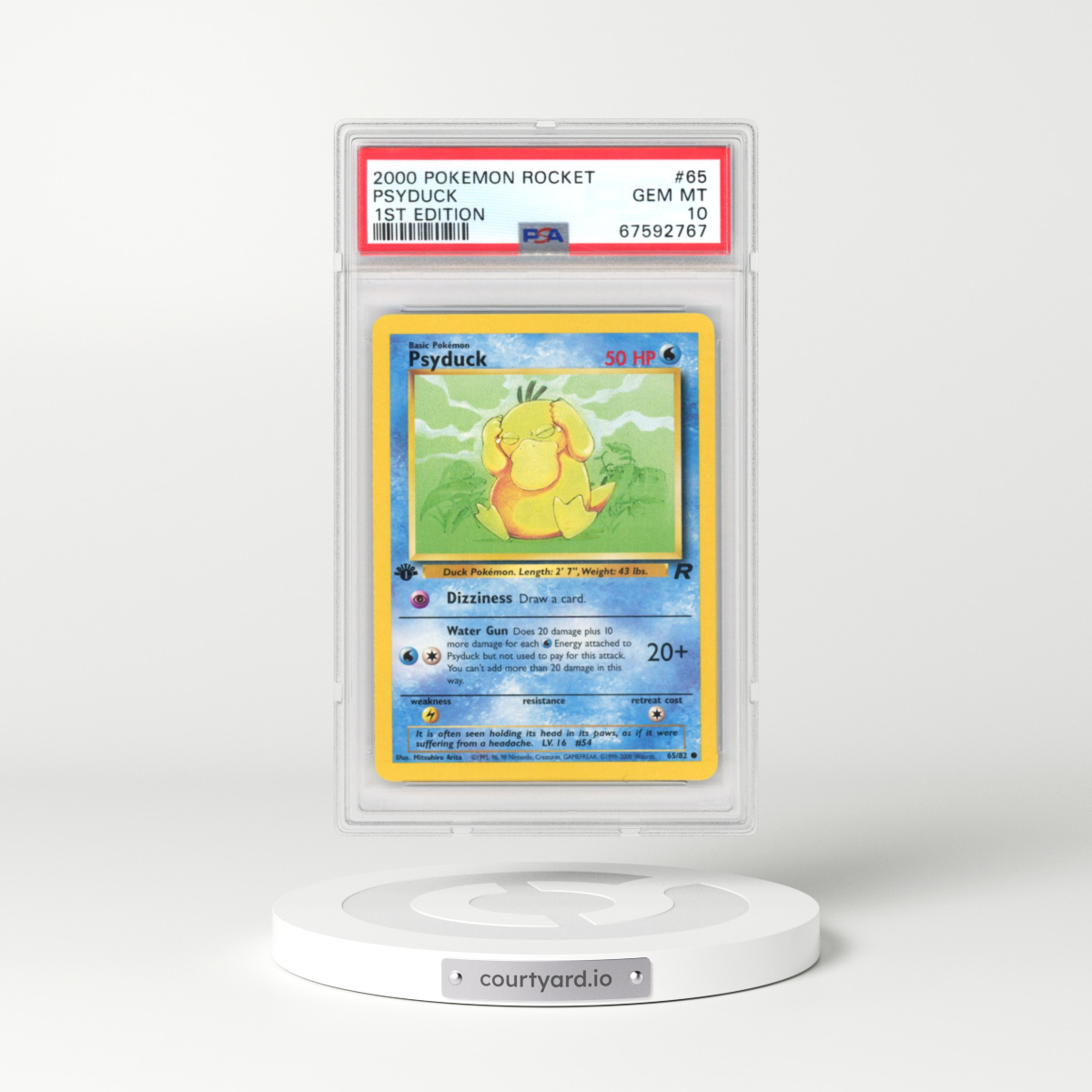 2000 Team Rocket #65 Psyduck - 1st Edition (PSA 10 GEM MINT)